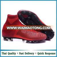 Wholesale Red Outdoor high ankle soccer boots Men football shoes